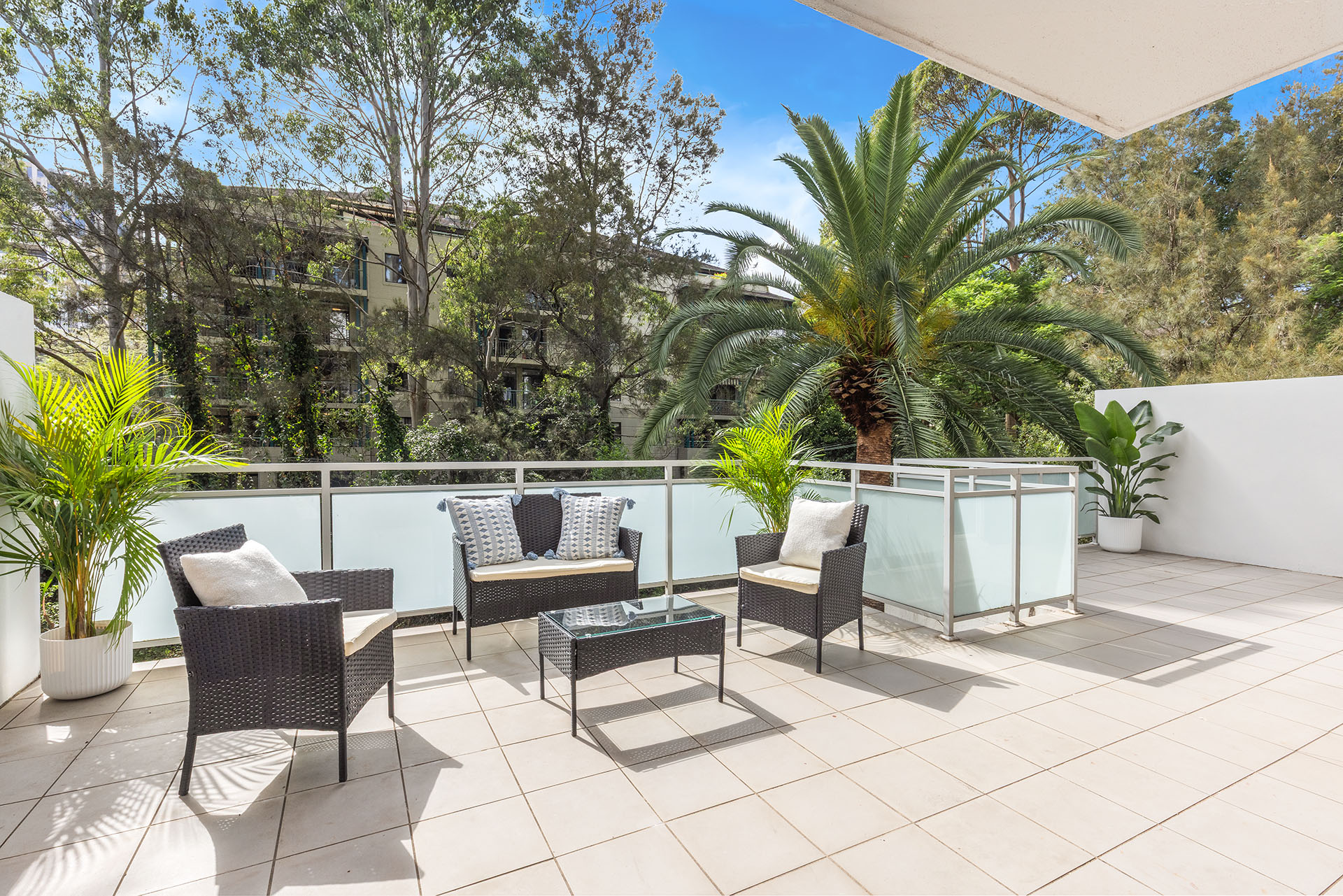 Styled apartment balcony